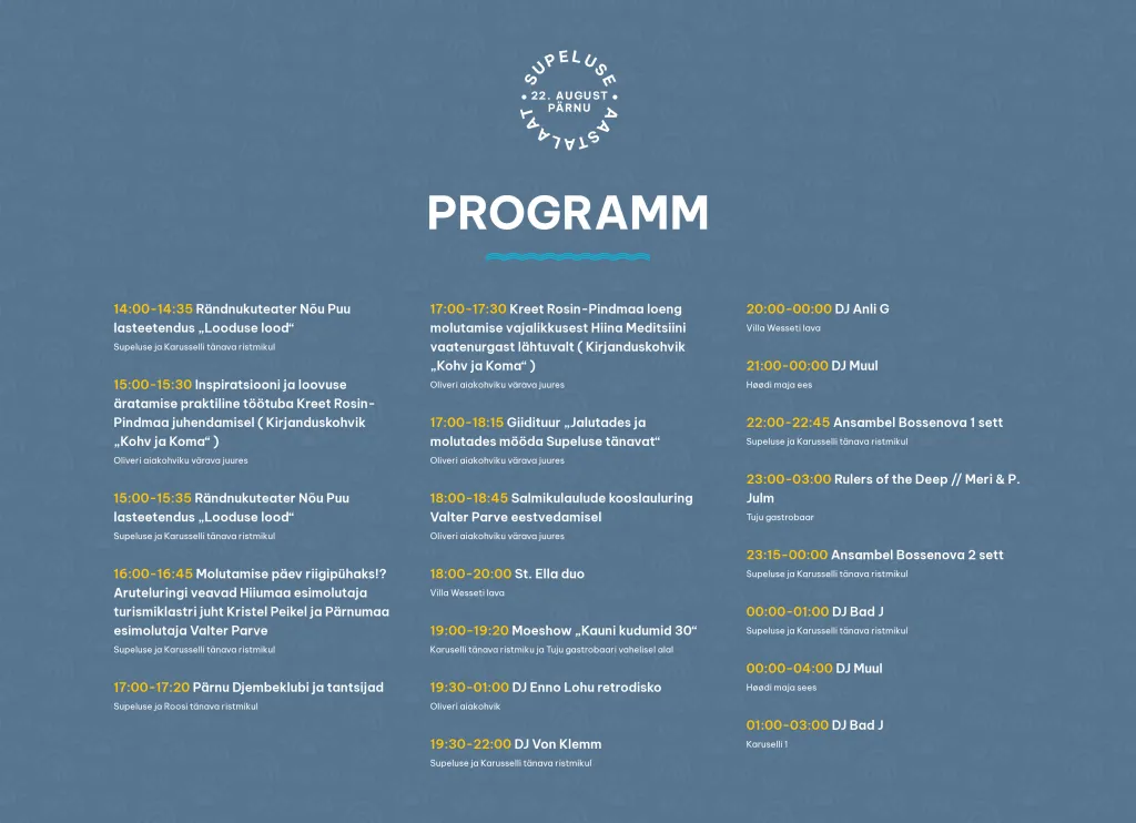 Supeluse Aastalaat 2026 programm